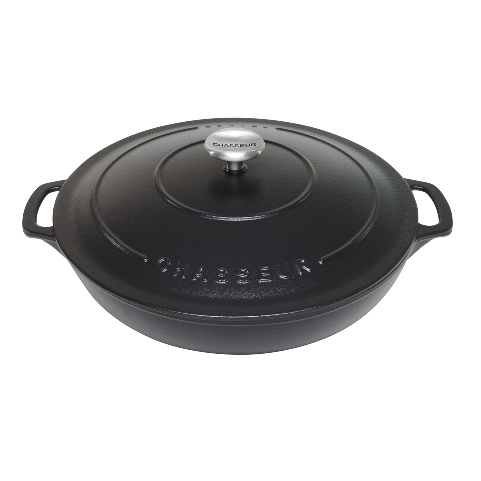 Chasseur Round Casserole 30cm 2.5L Matte Black Chef Shop