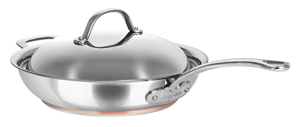 Chasseur Le Cuivre 28 x 6.5cm Saute Pan with Lid and Helper Handle